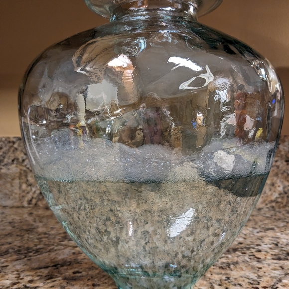 Recycled Glass Vase - Turquoise Green Blue Tint - Wide Opening - Made In… - Picture 6 of 13